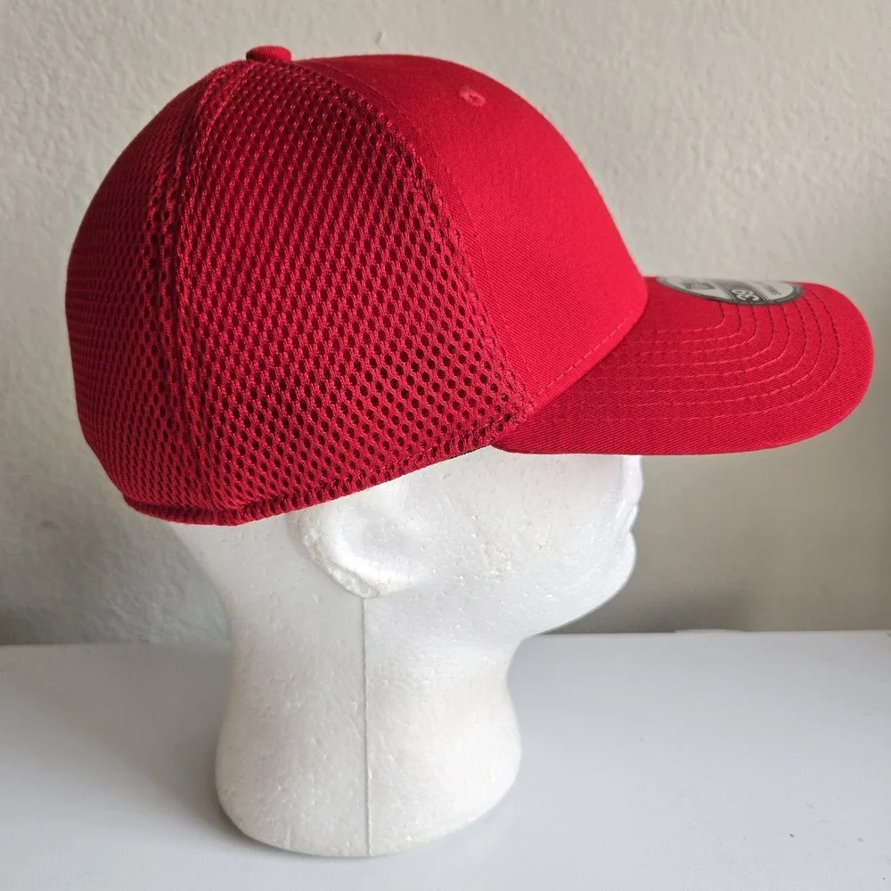 New Era 39Thirty Blank Stretch Cotton Scarlet Red Hat Cap Small/Medium NE1000‎
